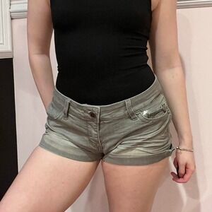 y2k gray sequin low rise shorts size 6